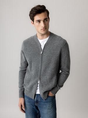 Mos Mosh Gallery ryan soft zip cardigan grijs