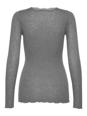 Rosemunde Copenhagen burlington wool lace ls grijs