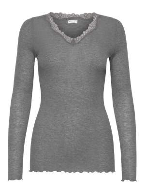 Rosemunde Copenhagen burlington wool lace ls grijs Rosemunde Copenhagen burlington wool lace ls grijs