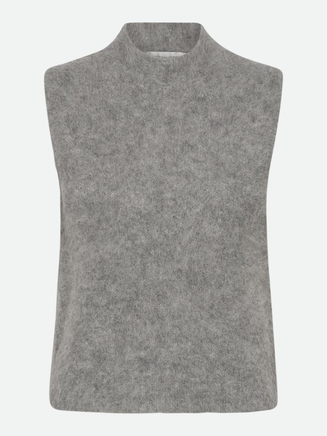 Rosemunde Copenhagen furry alpaca mock neck vest grijs