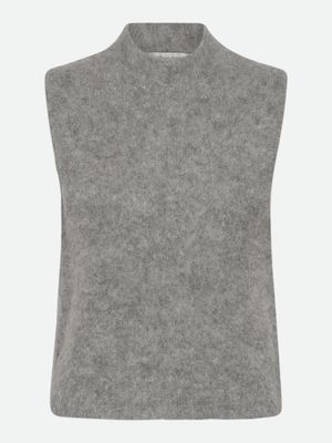 Rosemunde Copenhagen furry alpaca mock neck vest grijs Rosemunde Copenhagen furry alpaca mock neck vest grijs