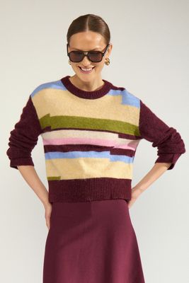 Nümph riette pixel stripe pullover multicolour