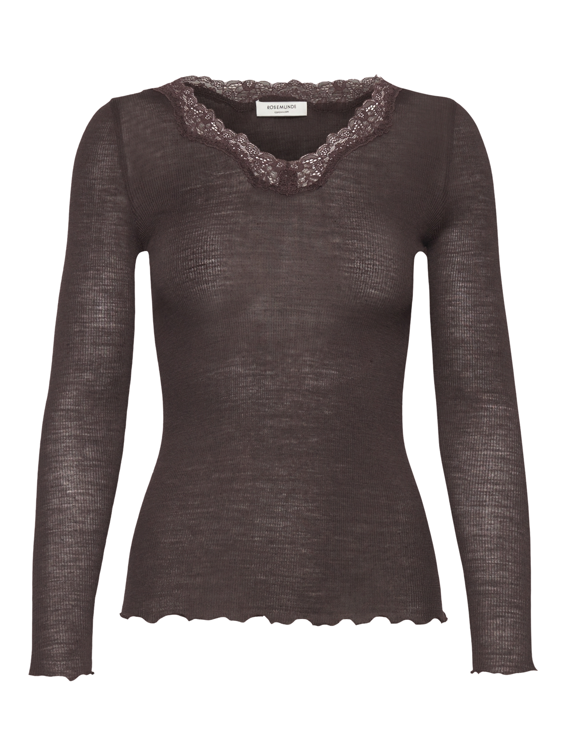 Rosemunde Copenhagen burlington wool lace ls bruin