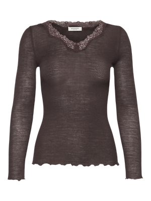 Rosemunde Copenhagen burlington wool lace ls bruin Rosemunde Copenhagen burlington wool lace ls bruin
