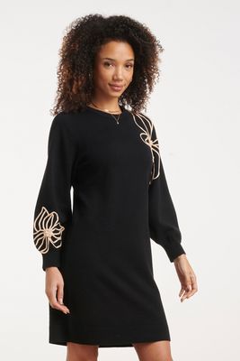 Smashed Lemon knitted dress zwart