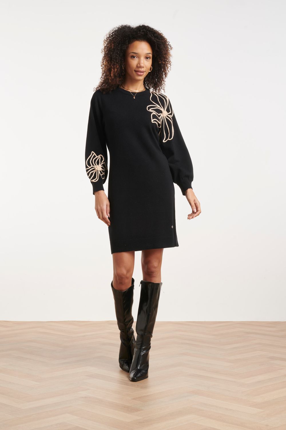 Smashed Lemon knitted dress zwart