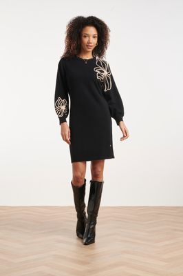 Smashed Lemon knitted dress zwart Smashed Lemon knitted dress zwart