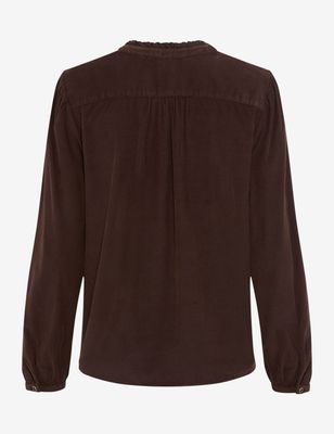 Brax vica ribcord blouse bruin