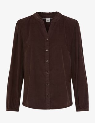 Brax vica ribcord blouse bruin