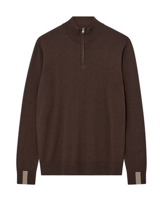 Mos Mosh Gallery adam soft zip turtleneck knit bruin
