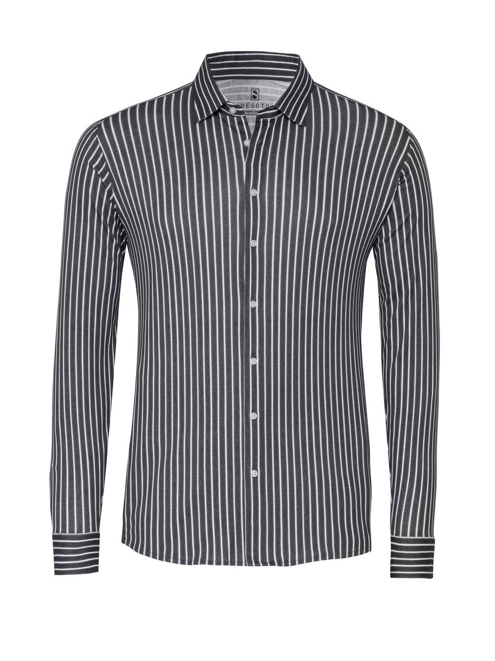 Desoto Men casual kent stretch shirt grijs