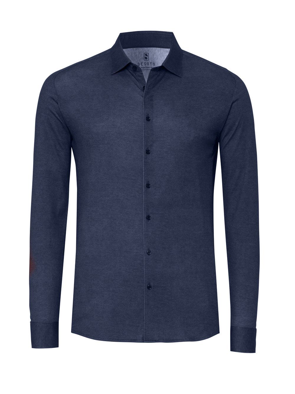 Desoto Men casual kent stretch shirt blauw
