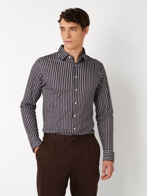 Desoto Men casual kent stretch shirt bruin