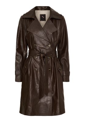 BTF CPH julia leather trenchcaot bruin