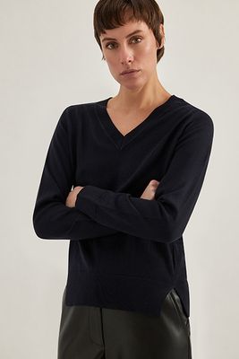 Alpha Studio 100% merino v-neck pullover bruin Alpha Studio 100% merino v-neck pullover bruin