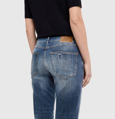 Mac gina straight jeans blauw