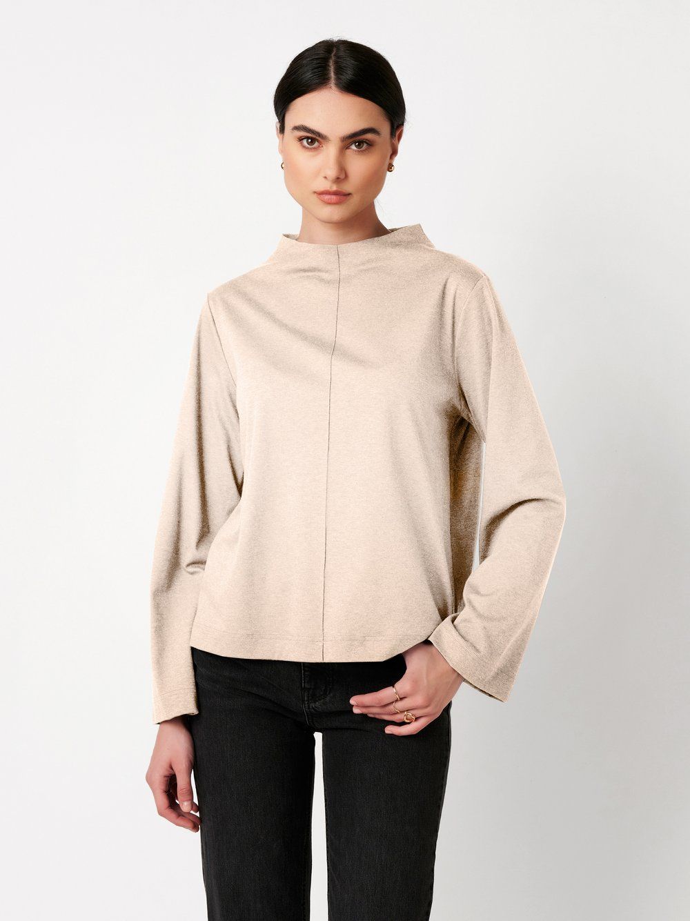 Desoto luxury alana longsleeve top zand
