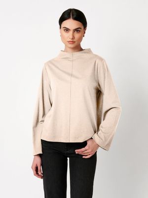 Desoto luxury alana longsleeve top zand Desoto luxury alana longsleeve top zand
