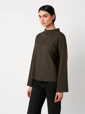 Desoto luxury alana longsleeve top bruin Desoto luxury alana longsleeve top bruin