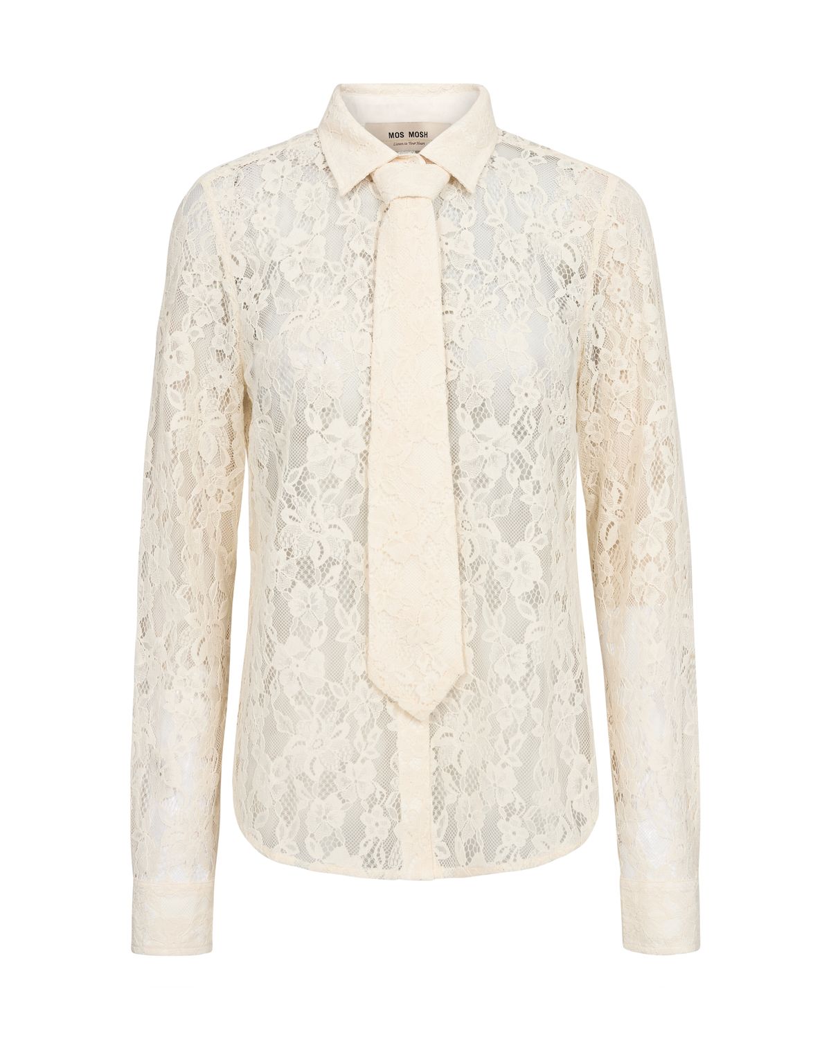 Mos Mosh kether lace tie shirt off white