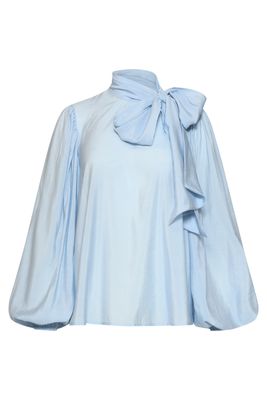 Smashed Lemon blouse with bow blauw