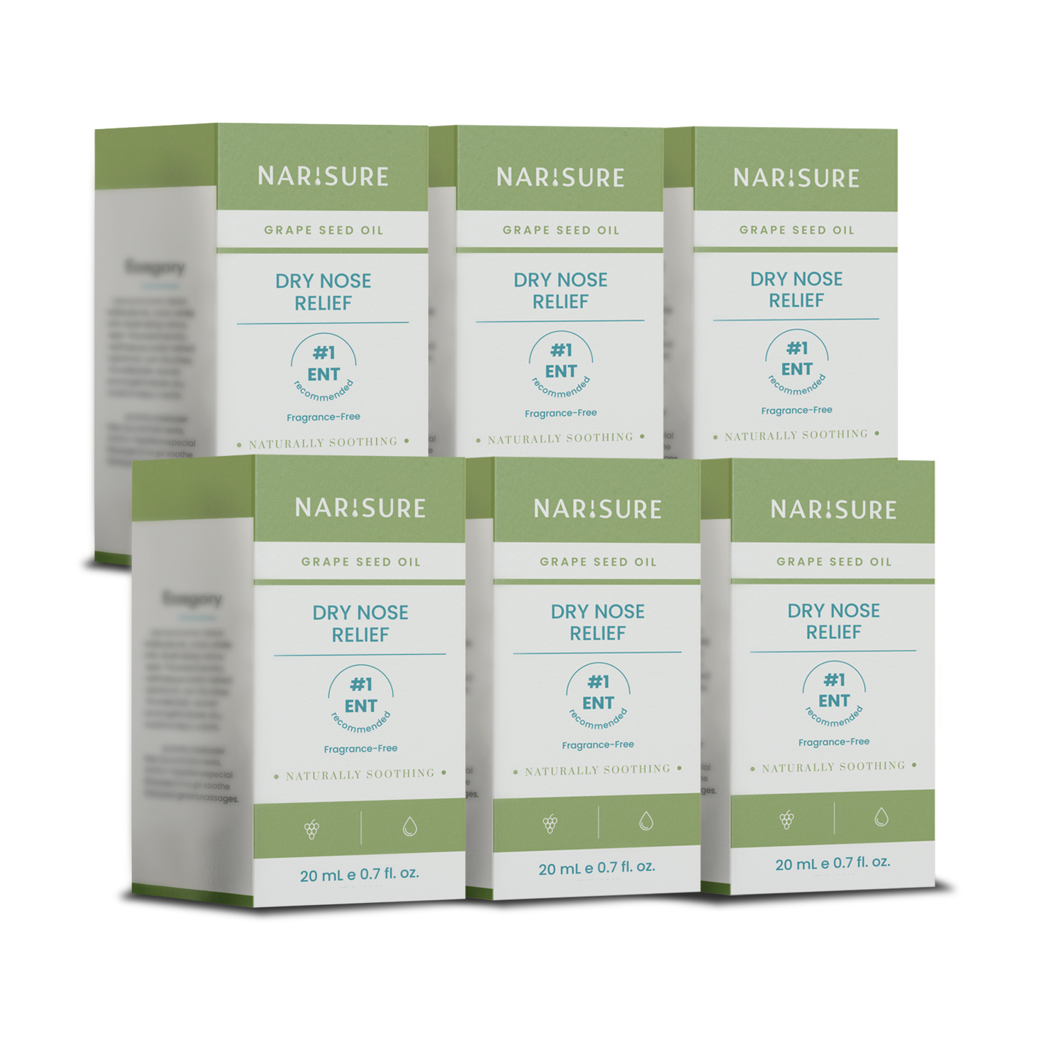 6-Pack NARISURE Dry Nose Relief with Grape Seed Oil