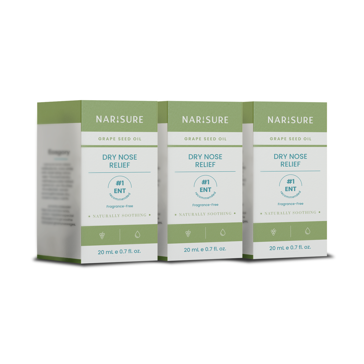 3-Pack NARISURE Dry Nose Relief with Grape Seed Oil