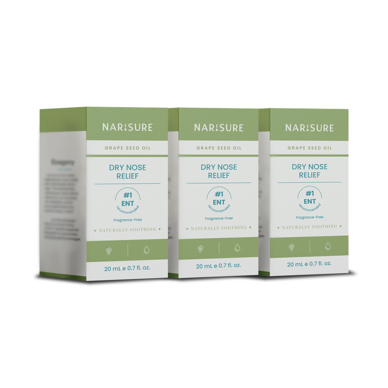 3-Pack NARISURE Dry Nose Relief with Grape Seed Oil