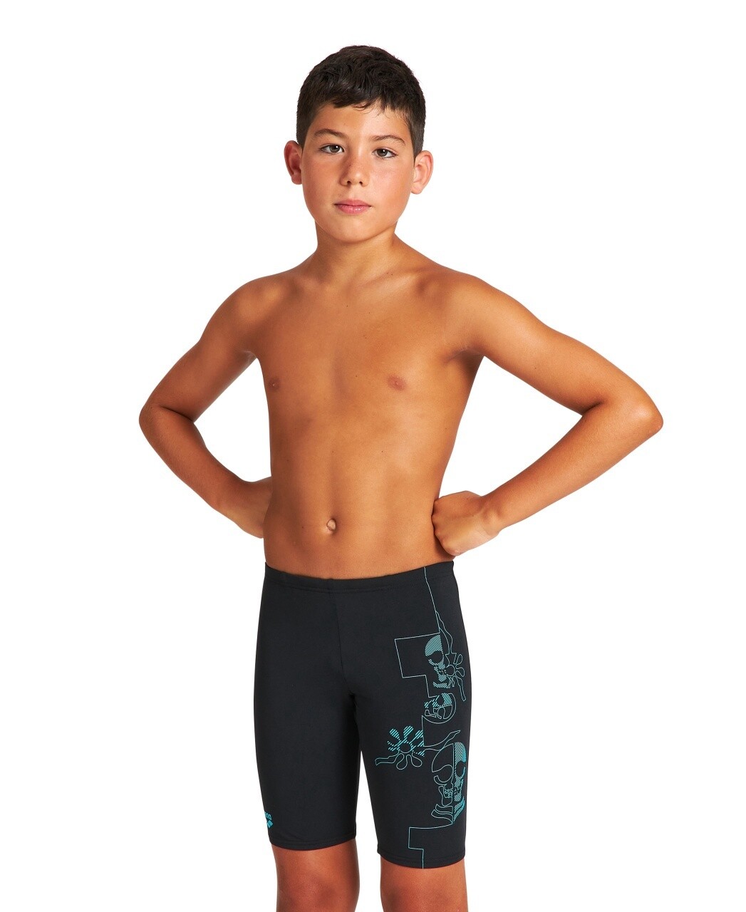 Boy's Arena Scary Jr Jammer, Colour: Black, Size: 10-11