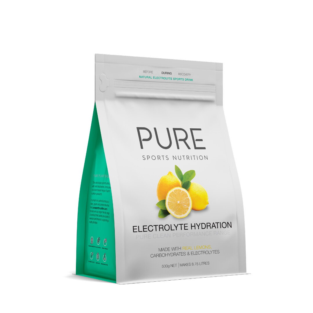PURE Electrolyte Hydration 500g Pouch, Flavour: Lemon, Size: 500g
