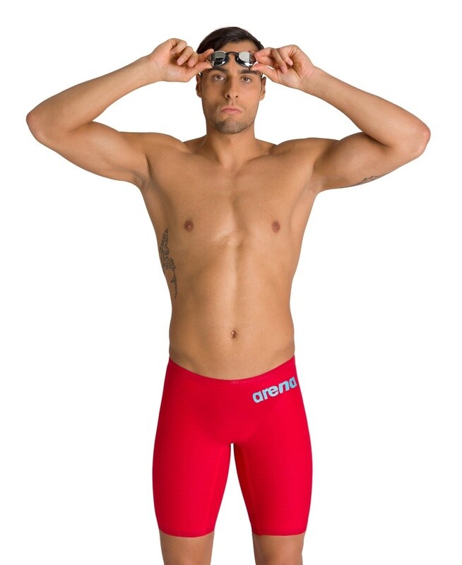 Men's Powerskin Carbon Air2  Solid Jammer, Colour: Red, Size: 8
