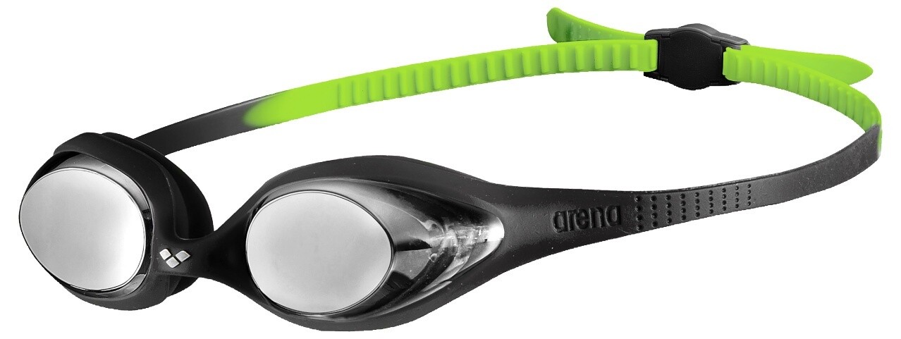 Spider Junior Mirror Goggle, Colour: Black-Silver-Green