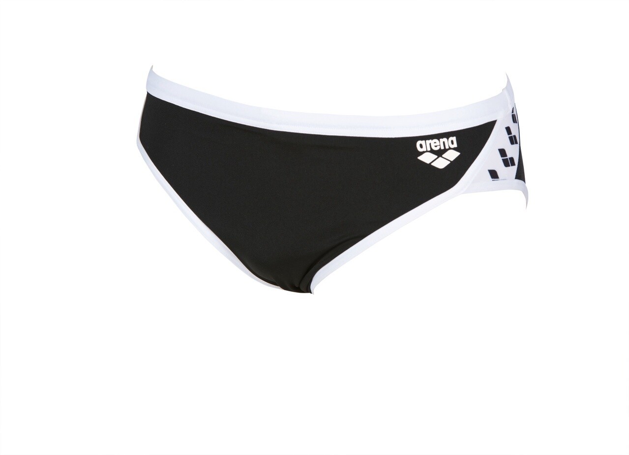 Men&#39;s Team Stripe Swim Brief Arena, Colour: Black-White, Size: 12