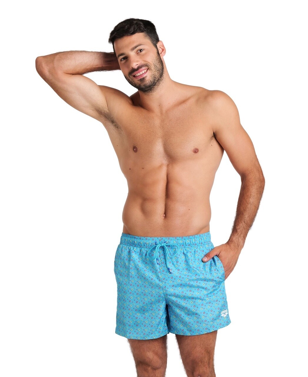 Men&#39;s Beach Short Allover, Colour: Martinica-White Multi, Size: 2XL
