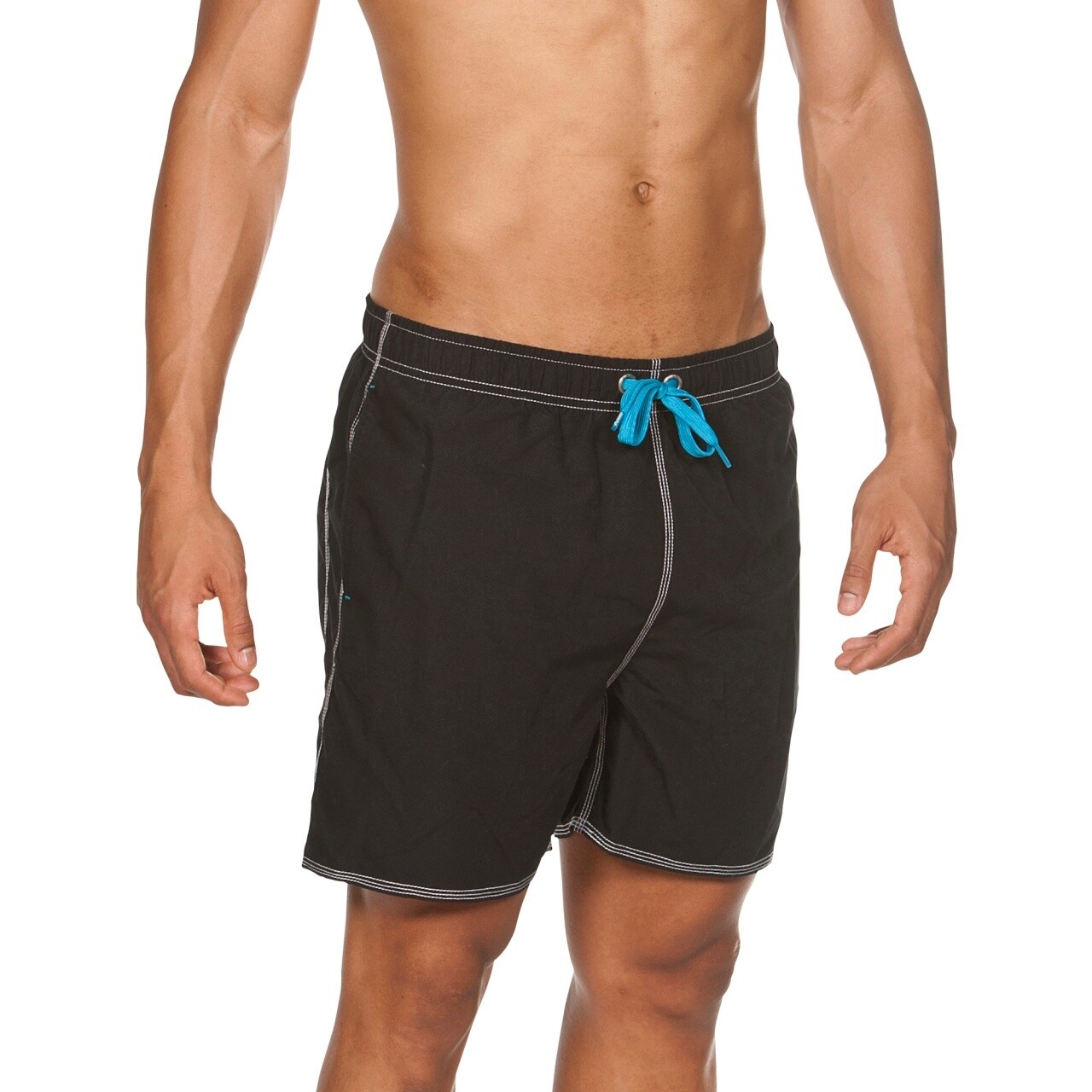 Mens Watershort Fundamentals Solid Boxers, Colour: Black- White, Size: L