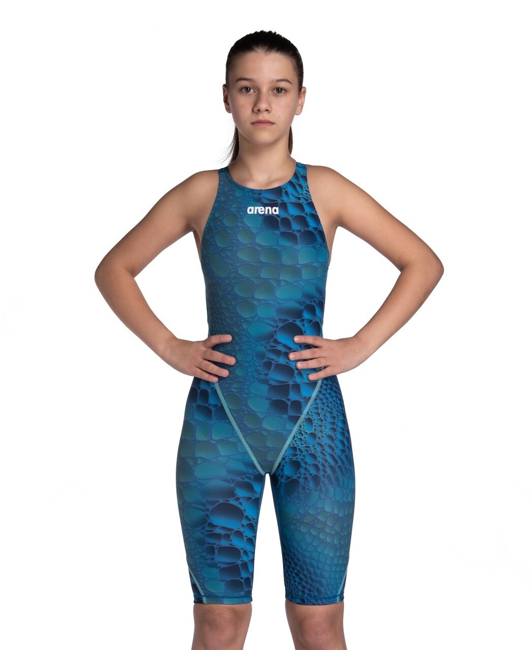 Girls Powerskin ST NEXT LE O/Back Racesuit - Abyss Caimano Arena, Colour: Abyss Caimano, Size: 10-11