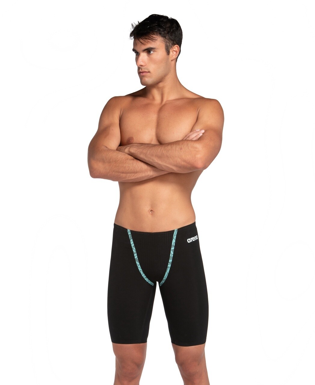 Men&#39;s Powerskin Primo Racing Jammer Black-Teal Arena, Size: F55/22&quot; (04)