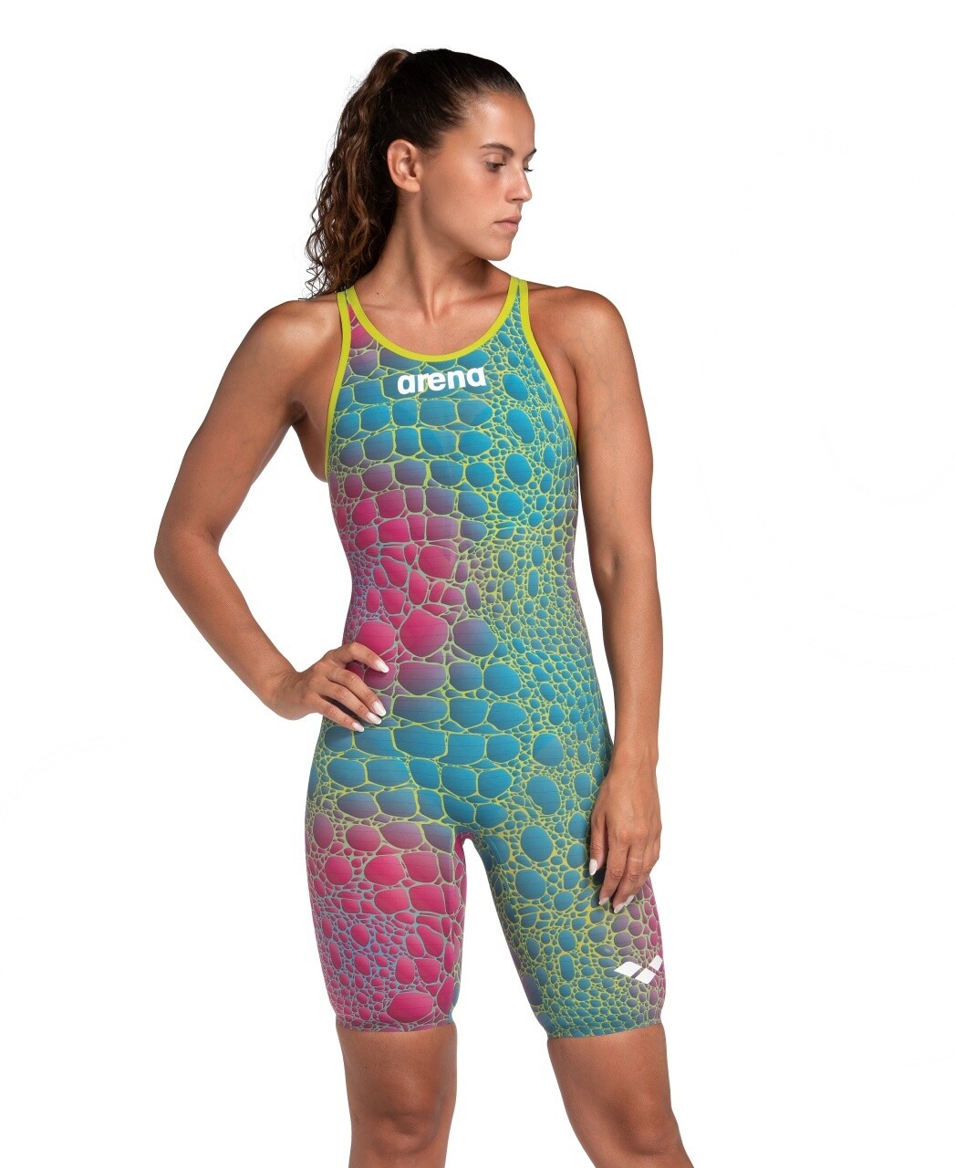 Women&#39;s Powerskin Carbon Air2 Caimano LE Openback Racesuit, Colour: Aurora Caimano, Size: F38/UK32