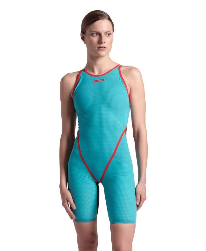 Women's Powerskin Carbon Core FX LE O/Back Racesuit - Turquoise/Metallic