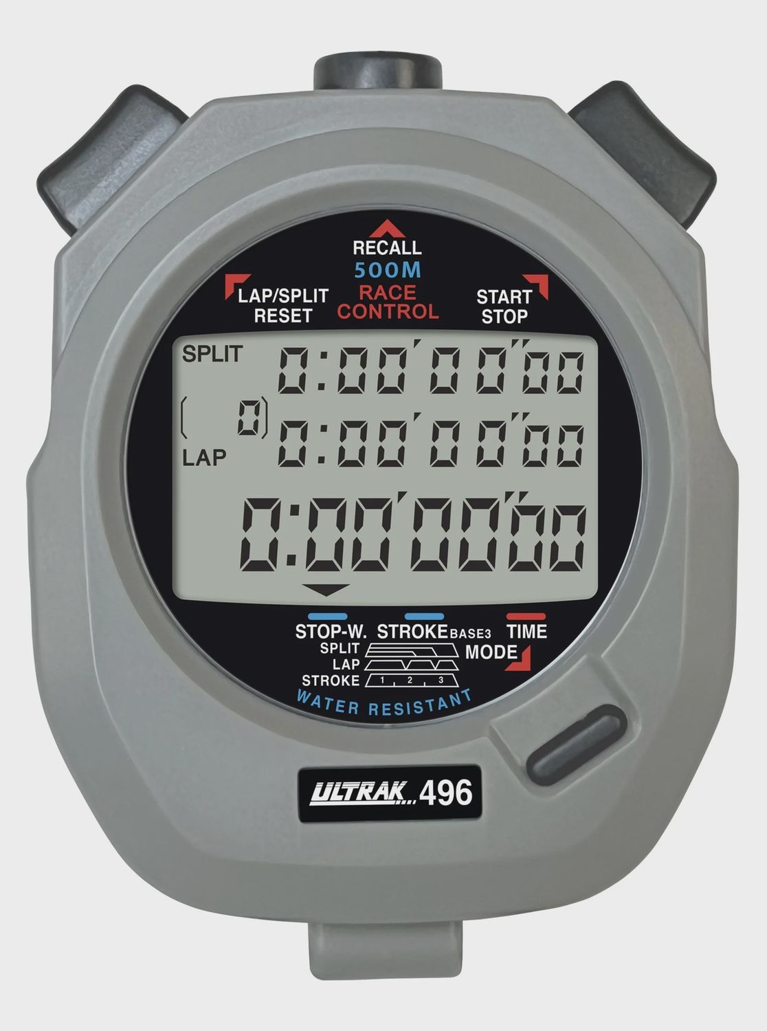 Ultrak 496 Stopwatch - 500 Dual Split Memory, Colour: Grey