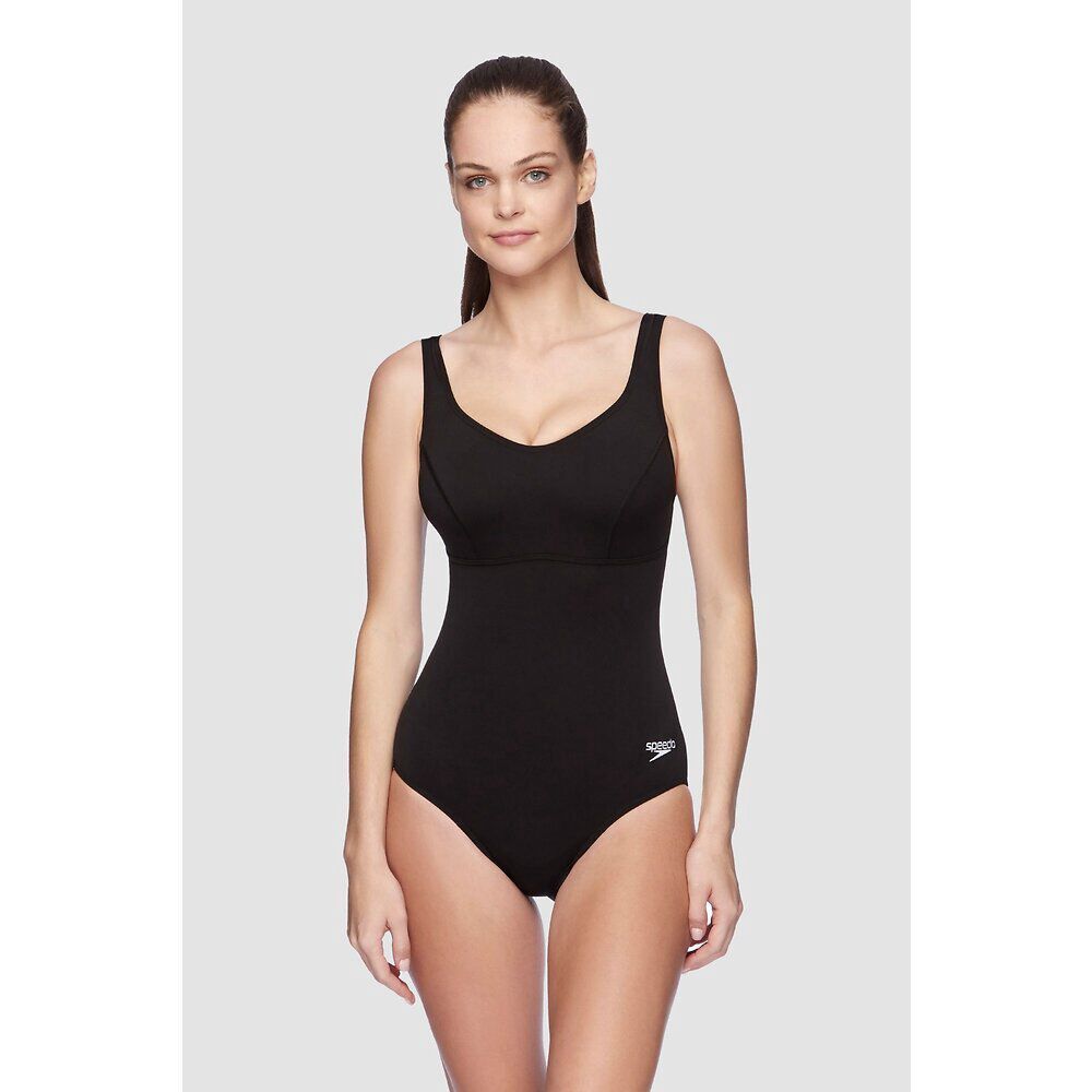 Women&#39;s End+ Contour Clipback 1 Piece Swimsuit Speedo, Colour: Black, Size: 12