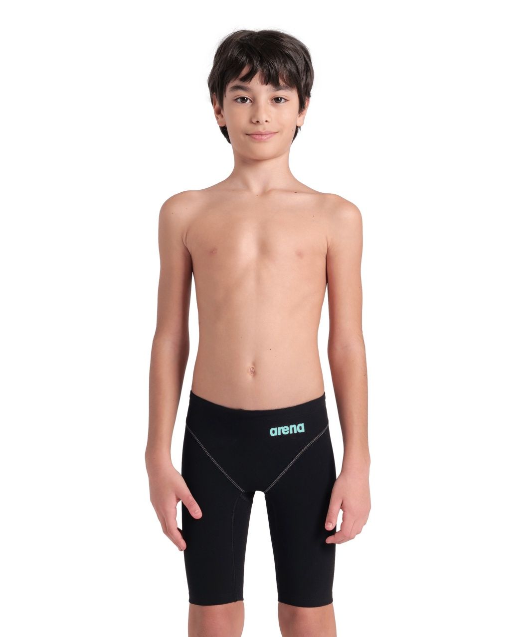 Boys Powerskin Impulso Racing Jammer - Black/Teal Arena, Size: 10-11