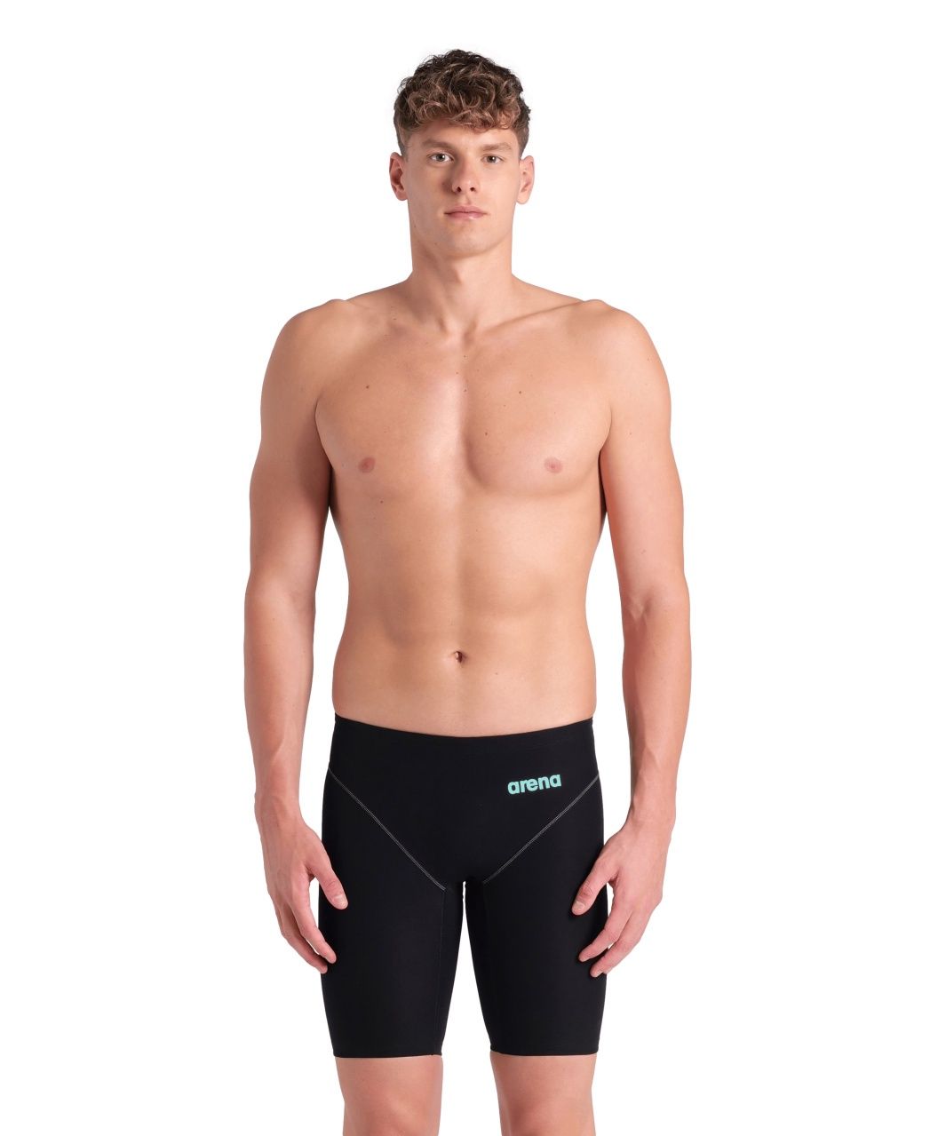 Mens Powerskin Impulso Racing Jammer Arena, Colour: Black-Teal, Size: F55/UK22