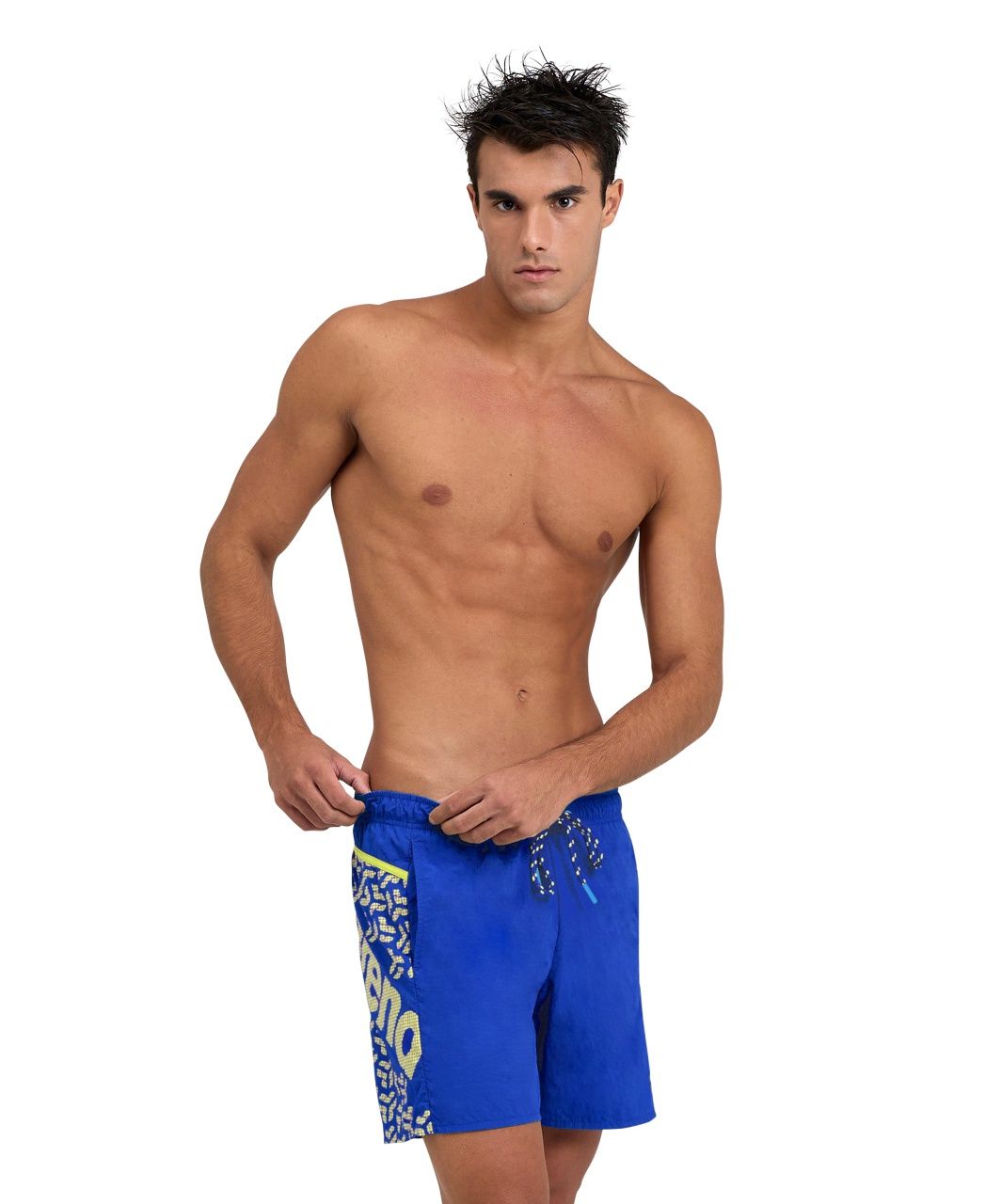 Men&#39;s Arena Pro_File Beach Boxer Logo Watershort