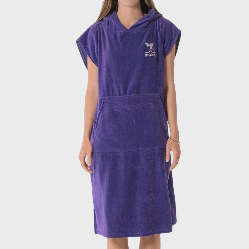 Youth Hooded Towel/Poncho Noxen, Size: 55 x 100, Colour: Purple