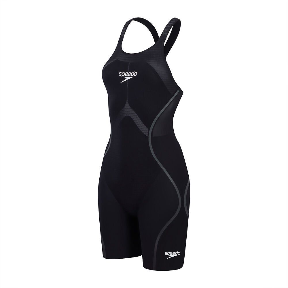 Speedo Women's Fastskin Pure Intent 2.0 O/Back Kneeskin Racesuit - Black/Iridescent, Colour: Black/Iridescent, Size: 22