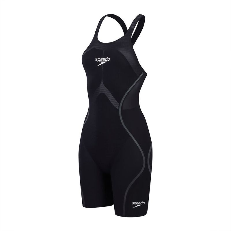 Speedo Women's Fastskin Pure Intent 2.0 O/Back Kneeskin Racesuit - Black/Iridescent, Colour: Black/Iridescent, Size: 22