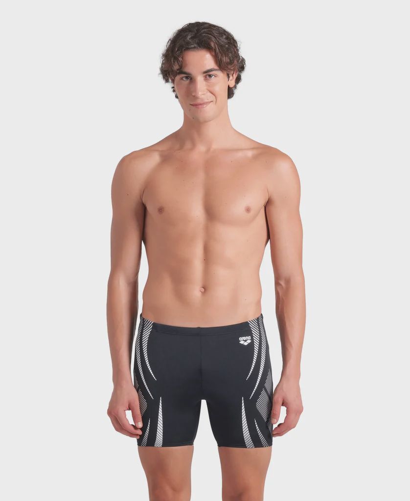 Men&#39;s Performance Poseidonia Swim Mid Jammer Arena, Colour: Black-White, Size: 12