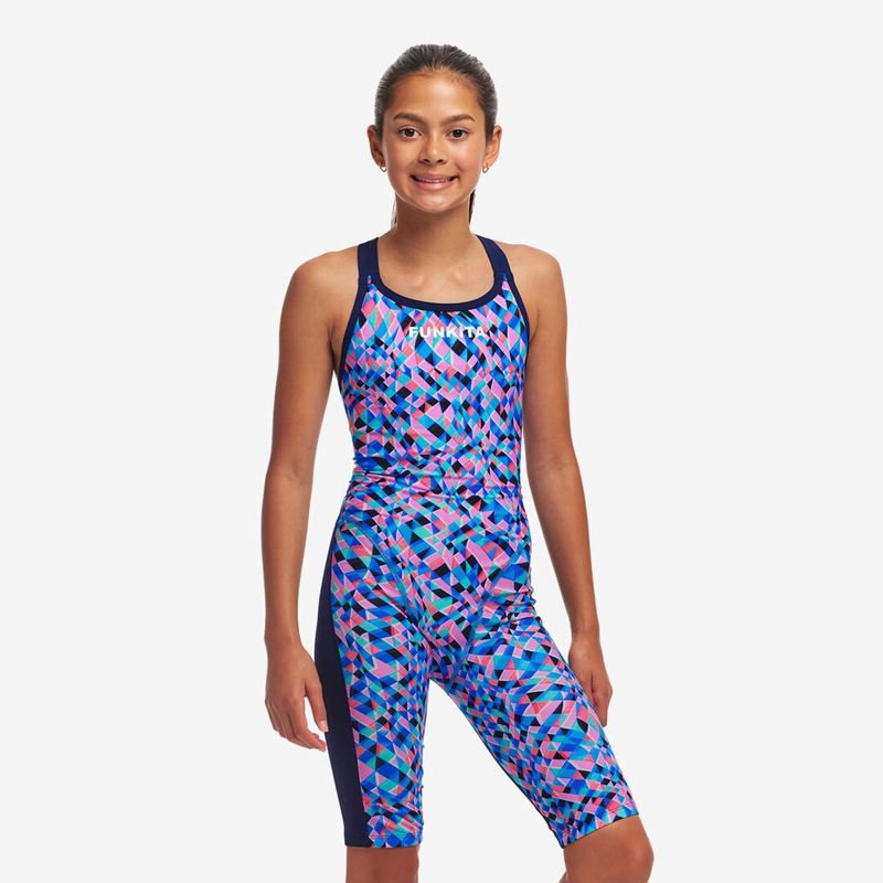 Girls Wrap Tour Fast Legs 1 Piece Swim Legsuit - Funkita