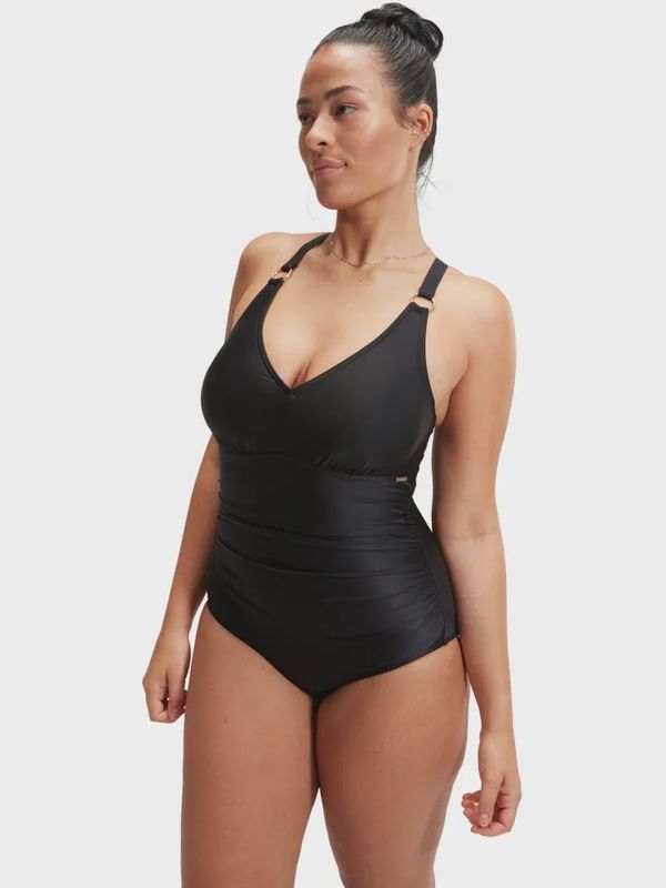 Women's Shaping V-Neck One Piece - Black  Speedo